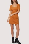 Lost + Wander Amore Faux Suede Minidress In Caramel In Caramel