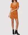 Lost + Wander Amore Faux Suede Minidress In Caramel In Orange