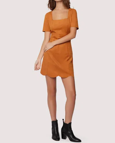 LOST + WANDER AMORE FAUX SUEDE MINIDRESS IN CARAMEL