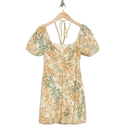 Lost + Wander Anafi Palm Minidress In Neutral