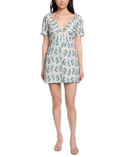 Lost + Wander Breath Of Youth Linen-blend Mini Dress In Neutral