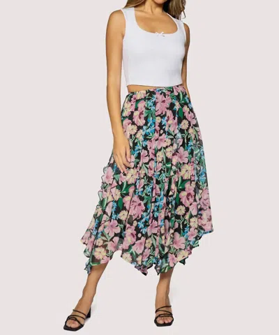 Lost + Wander Camilla Bloom Maxi Skirt In Black Multi Floral In Green