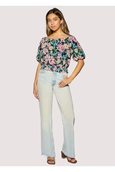 Lost + Wander Camilla Bloom Top In Black Multi Floral
