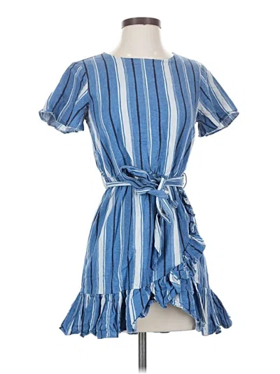 Pre-owned Lost + Wander Casual Dress In Blue