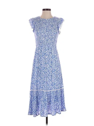 Pre-owned Lost + Wander Casual Dress In Blue