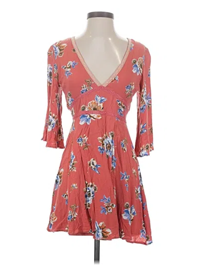 Pre-owned Lost + Wander Casual Dress In Orange