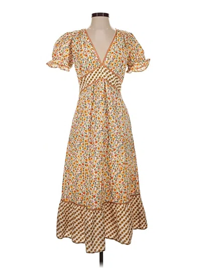 Pre-owned Lost + Wander Casual Dress In Tan