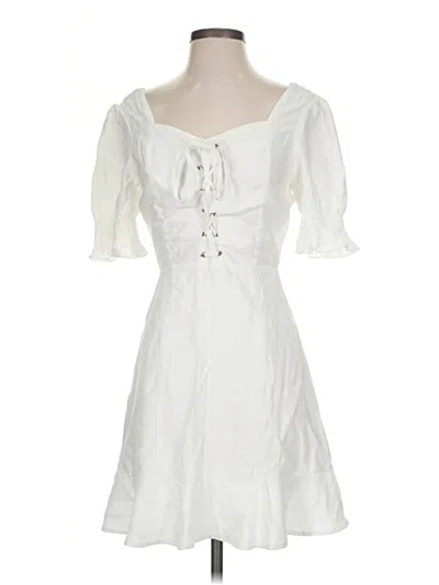 Pre-owned Lost + Wander Casual Dress In White