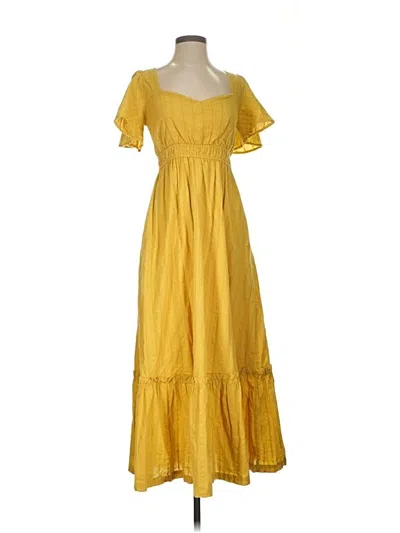 Pre-owned Lost + Wander Casual Dress In Yellow