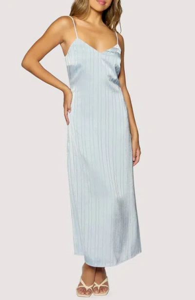 Lost + Wander Charisma Tonal Stripe Maxi Slipdress In Blue