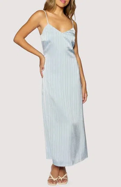 Lost + Wander Charisma Tonal Stripe Maxi Slipdress In Blue