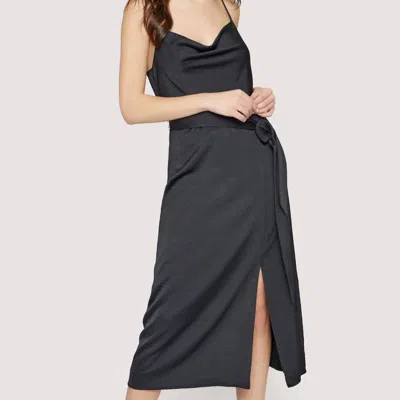 Lost + Wander Chase The Night Cowl Midi Dress In Black