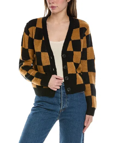 Lost + Wander Checkered Slim Cardigan In Black