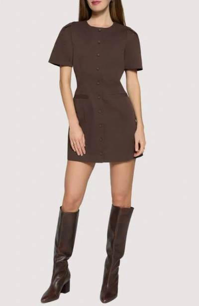 Lost + Wander City Vista Cotton Minidress In Brown