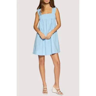 Lost + Wander Coastal Voyage Cotton & Linen Babydoll Dress In Blue