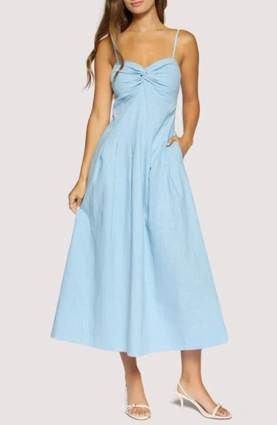 Lost + Wander Coastal Voyage Linen & Cotton Dress In Blue