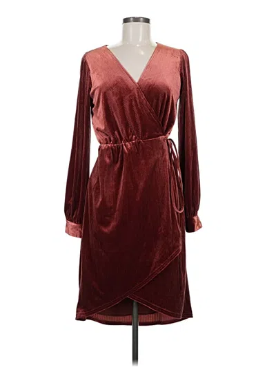 Pre-owned Lost + Wander Cocktail Dress In Burgundy