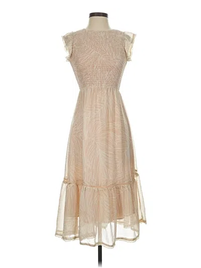 Pre-owned Lost + Wander Cocktail Dress In Tan