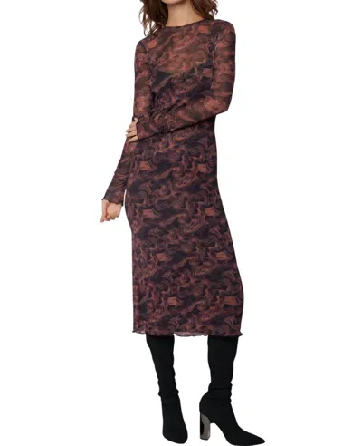 Lost + Wander Contessa Mesh Midi Dress In Copper-black In Purple