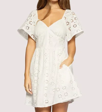 Lost + Wander Dolce Marina Eyelet Mini Dress In White In Neutral