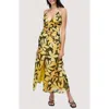 Lost + Wander Dusk Till Dawn Floral Maxi Sundress In Black/yellow