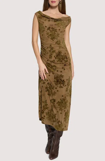 Lost + Wander Dusklight Garden Maxi Dress In Brown-olive-floral