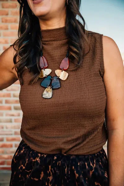 Lost + Wander Eden's Serenade High Neck Top In Mocha In Brown