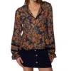 Lost + Wander Embers Bloom Top In Black-multi-floral In Multi