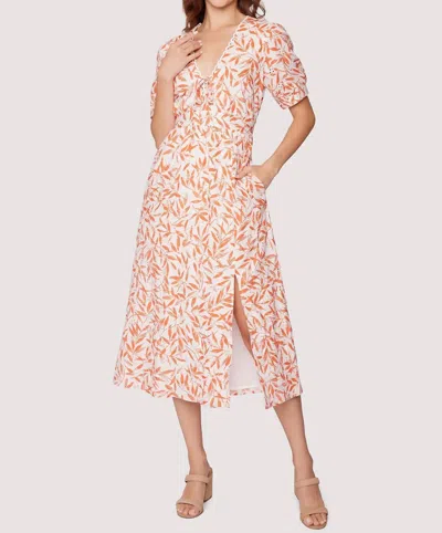 Lost + Wander Enamour Midi Dress In Cream/red/floral In Multi