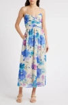 Lost + Wander Floral Lane Midi Dress In Purple Floral Multi