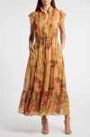 Lost + Wander Flower Power Ruffle Maxi Dress In Vintage Carmel Multi