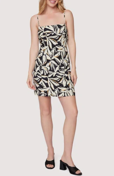 Lost + Wander Genevieve Print Minidress In Black-cream