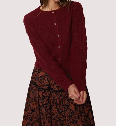 Lost + Wander Georgina Knit Cardigan In Burgundy