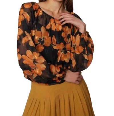 Lost + Wander Golden Rendezvous Top In Black Orange Multi