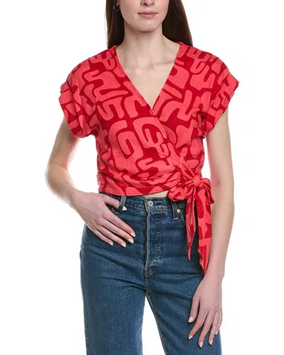 Lost + Wander Heat Wave Linen-blend Top In Red
