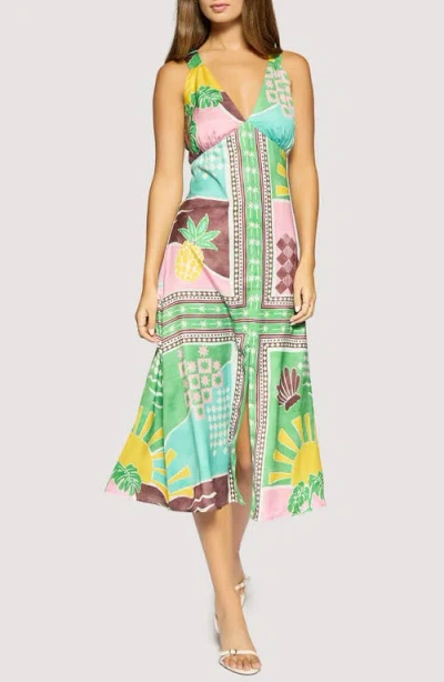 Lost + Wander Isla Spell Scarf Print Dress In Multi