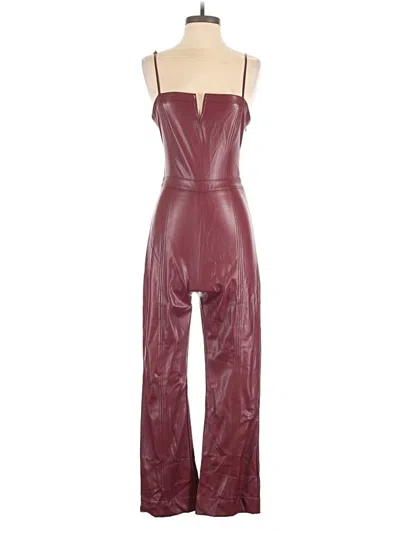 Pre-owned Lost + Wander Jumpsuit In Burgundy