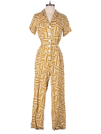 Pre-owned Lost + Wander Jumpsuit In Gold
