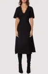 Lost + Wander Lauretta Midi Dress In Black In Black