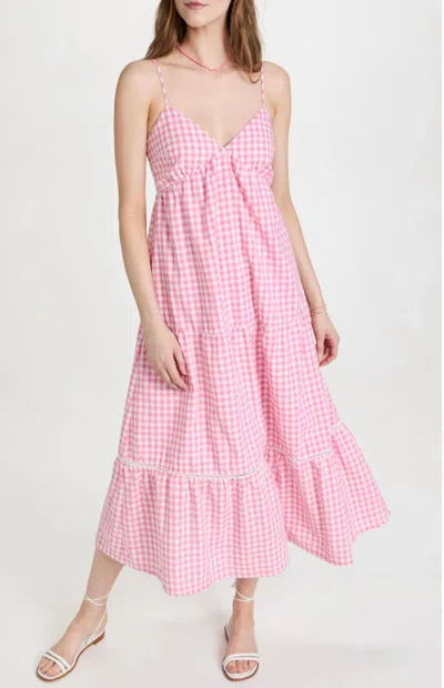 Lost + Wander Lets Go On A Date Maxi Dress In Pink Gingham
