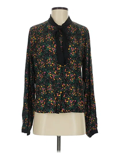 Pre-owned Lost + Wander Long Sleeve Blouse In Black