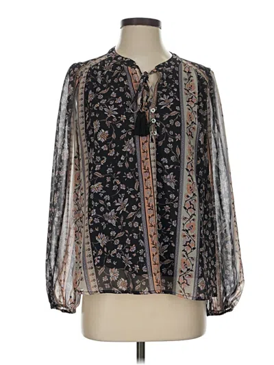 Pre-owned Lost + Wander Long Sleeve Blouse In Black