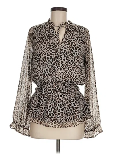 Pre-owned Lost + Wander Long Sleeve Blouse In Brown