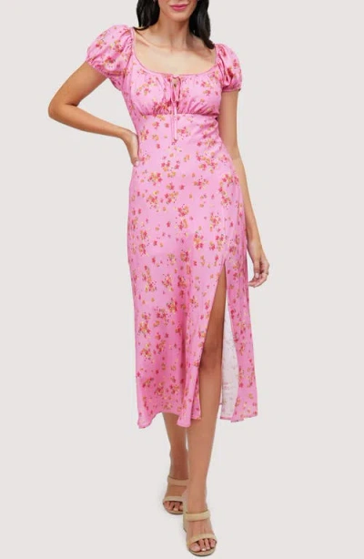 Lost + Wander Love Spell Floral Midi Dress In Pink-floral