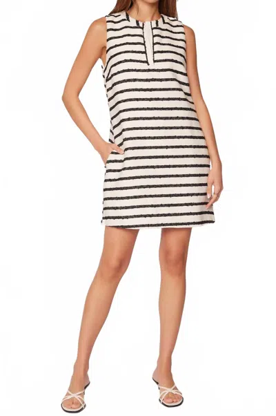 Lost + Wander Marina Blues Mini Dress In Spring Striped Shirt Dress In Neutral
