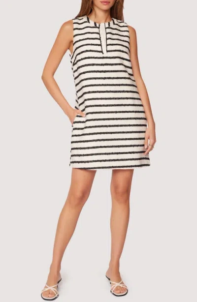 Lost + Wander Marina Blues Stripe Minidress In Black-cream