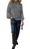 Lost + Wander Mira Mock Neck Top In Black-white In Multi