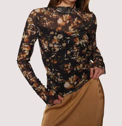 Lost + Wander Moonlit Meadow Top In Black-rust-floral In Multi