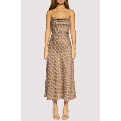 Lost + Wander Nights In Capri Low Back Midi Dress In Brown