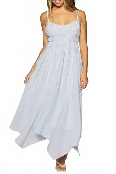 Lost + Wander Oasis Handkerchief Hem Maxi Dress In Light Blue In White